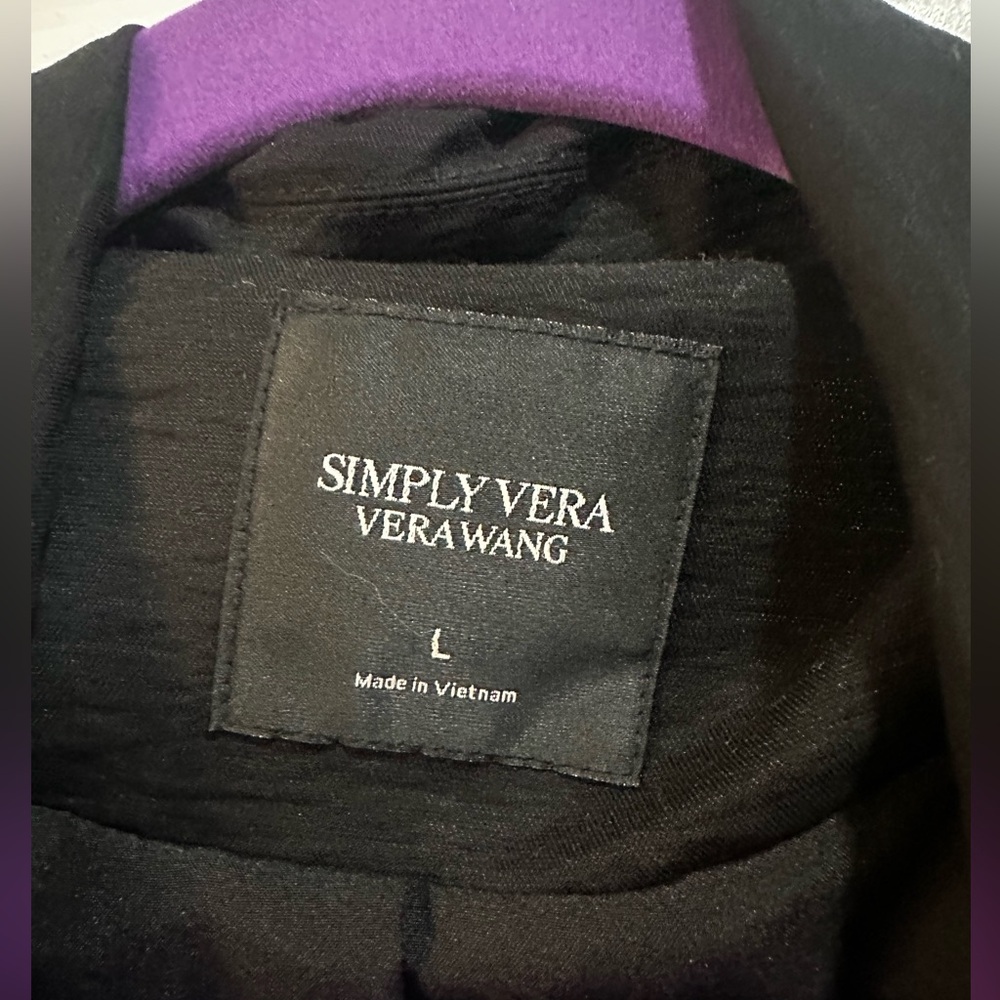 Black Blazer 3/4 sleeve Simply Vera - Picture 3 of 3